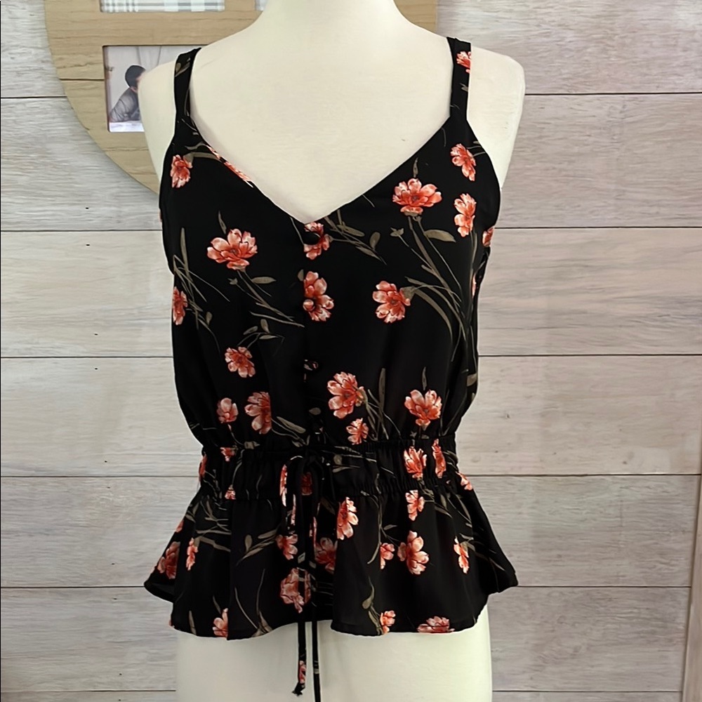 Sienna Sky Floral Black Sleeveless Top M
